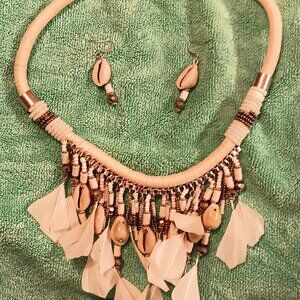 Feather Shell Jewelry Set